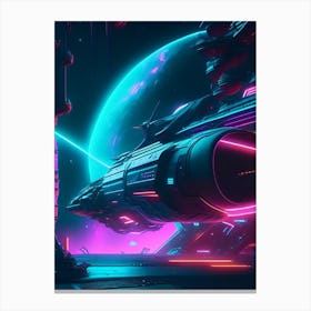 Tide Neon Nights Space Canvas Print