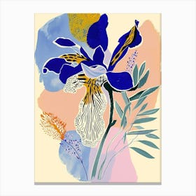 Colourful Flower Illustration Aconitum 2 Canvas Print