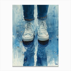 Converse Shoes In The Rain 1 Canvas Print