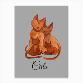 Cats Family Canvas Print