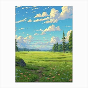 Prairie Landscape Pixel Art 2 Canvas Print