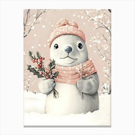 Snowy Seal Canvas Print