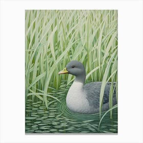 Ohara Koson Inspired Bird Painting Coot 3 Canvas Print