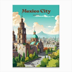 Mexico City Mexico Vibrant Modern Travel Art Canvas Print