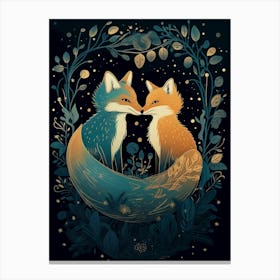 Two Foxes Canvas Print