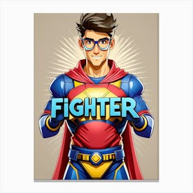 Superhero Fighter Canvas Print