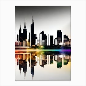 Rainbow City Skyline Canvas Print