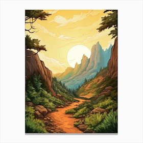 Kalalau Trail Hawaii 3 Vintage Travel Illustration Canvas Print