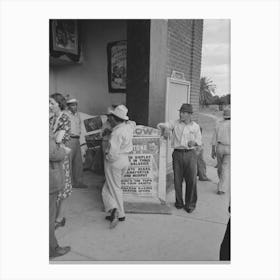 Waiting For The Movie To Open, Sunday Afternoon, Pharr, Texas By Russell Lee Canvas Print