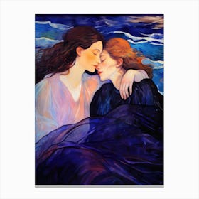 Kiss and Blue Canvas Print