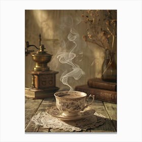 Steaming Cup Of Coffee Canvas Print