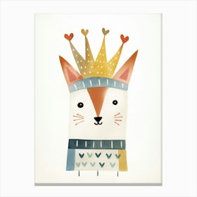 Little Fox 2 Wearing A Crown Canvas Print