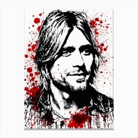Kurt Cobain Portrait Ink Painting (22) Canvas Print