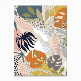 Tropical Boho Pattern Earthy Canvas Print