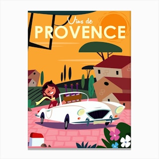Vins De Provence Poster Yellow Canvas Print