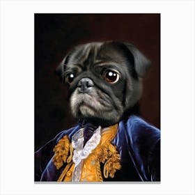 Aristocrats Pug Greg Pet Portraits Canvas Print