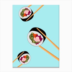 Sushi And Chopsticks Canvas Print