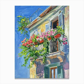 Balcony Painting In Catania 2 Canvas Print