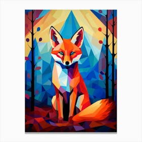 Fox Abstract Pop Art 5 Canvas Print