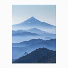 Mount Olympus Cyprus Color Line Drawing (8) Canvas Print