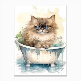 Himalayan Cat In Bathtub Bathroom 1 Canvas Print