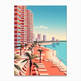 Cancun, Mexico, Flat Illustration 1 Canvas Print