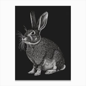 Flemish Giant Blockprint Rabbit Illustration 2 Canvas Print