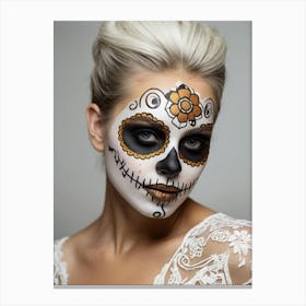 Day Of The Dead Makeup 1 Canvas Print