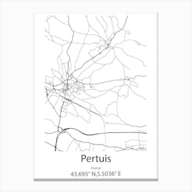 Pertuis,France Minimalist Map Canvas Print