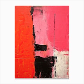 Pink And Black Abstract Painting 2 Canvas Print