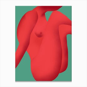 Red Nude curled Canvas Print