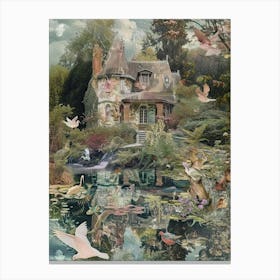 Monet Pond Fairies Scrapbook Collage 2 Canvas Print