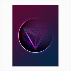 Geometric Neon Glyph on Jewel Tone Triangle Pattern 483 Canvas Print