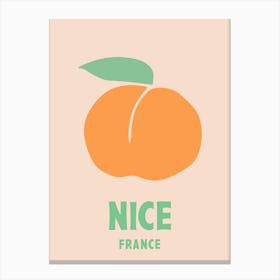 Nice, France, Graphic Style Poster 1 Canvas Print