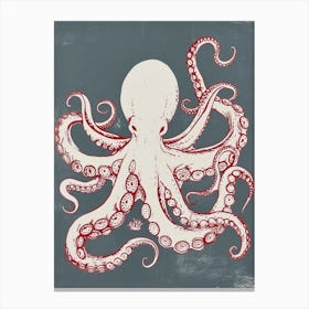 Octopus & Tentacles Linocut Inspired 2 Canvas Print