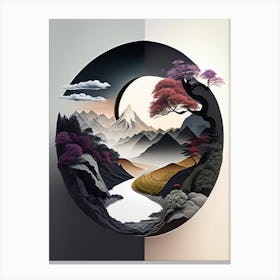 Landscapes 13, Yin and Yang Illustration Canvas Print