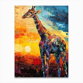 Textured Brushstroke Giraffe 1 Canvas Print