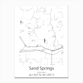 Sand,Norway Minimalist Map Canvas Print