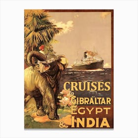 Cruises Of Gibraltar, Egypt And India Canvas Print