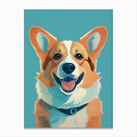 Corgi Dog Portrait Illustration Canvas Print