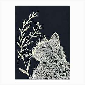 Ragamuffin Cat Minimalist Illustration 4 Canvas Print