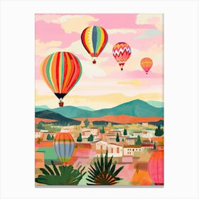 Hot Air Ballons In Capodoccia Turkey Travel Painting Housewarming Canvas Print