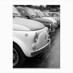 500 Fiat Cars | Black and White Photography Canvas Print