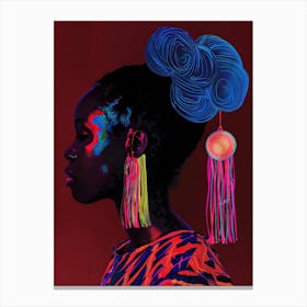 African Woman With Colorful Earrings 2 Canvas Print