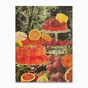 Red Fruity Jelly Retro Collage 2 Canvas Print