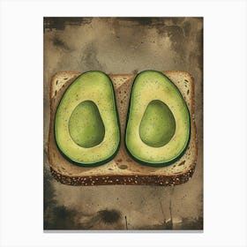 Avocado On Toast Illustration 2 Canvas Print