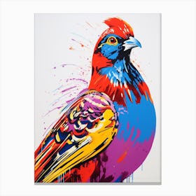 Andy Warhol Style Bird Pheasant 4 Canvas Print