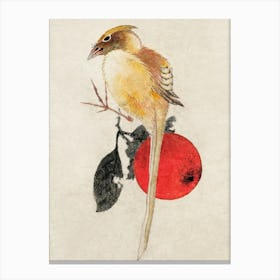 Katsushika Hokusai Bird On Apple Canvas Print