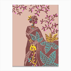 Fancy Lady In A Sari Canvas Print