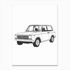 Mini Cooper Line Drawing 8 Canvas Print